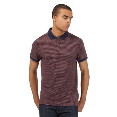 Red Herring Dark red spotted jersey polo shirt